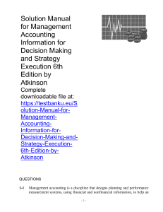 Solution Manual for Management Accountin