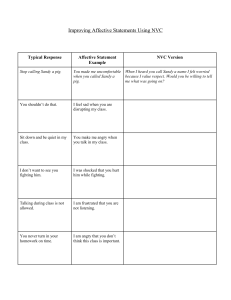Using Affective Statements Table 