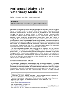 Peritoneal Dialysis in Veterinary Medicine