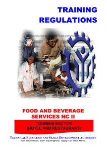 TR - Food and Beverage Services NC II