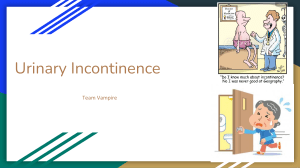 Urinary Incontinence Worksheet