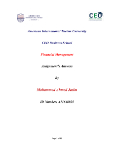 MBA- Finance Assignment-EIU