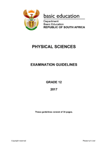Physical Sciences GR 12 Exam Guidelines 2017 Eng