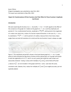 Report On Transformations Of Sine Functions And Their Effect On These Functions  Amplitude And Period (1)