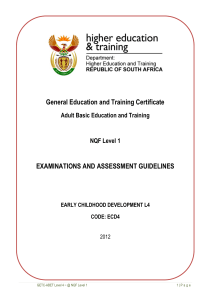 ECD4 Exams - Assessment Guideline