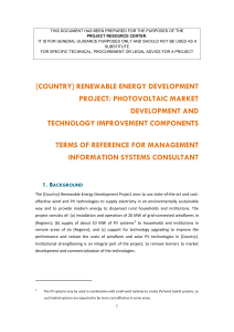 Management Information Systems Consultant- Photovoltaic Market Develop
