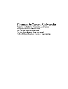Thomas Jefferson University 2016 Audit
