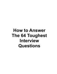 Toughest Interview Questions and Answers