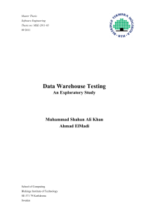THESE Data Warehouse Testing 6 An Exploratory Study