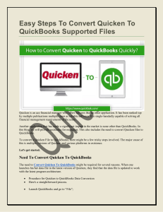 Easy Steps to Convert Quicken to QuickBooks Supported Files