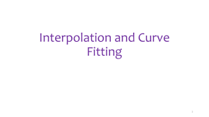 Interpolation and Curve Fitting