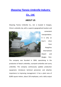 Shaoxing Tianxiu Umbrella Industry Co., Ltd.
