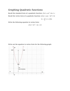 Graphing Quadratic functions worksheet