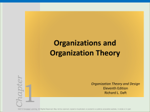 CH. 1 Organizations and Organization Theory