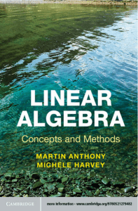 Linear algebra Concepts and methods