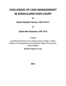 challenges of case management in somaliland high court thesis ggqiyaas