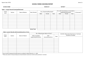 SFCR1 School-Forms-Checking-Report