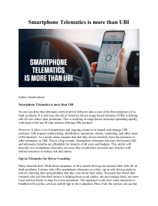 Smartphone Telematics is more than UBI