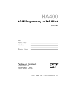 ABAP Programming on HANA