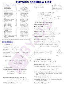 Physics-Formulas