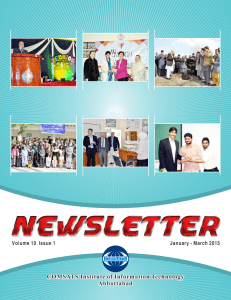 Volume 10 Issue 1 - COMSATS Institute of Information Technology