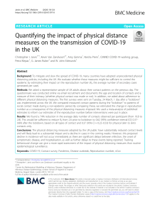 Quantifying the impact of physical distance measures on the transmission of COVID-19 in the UK