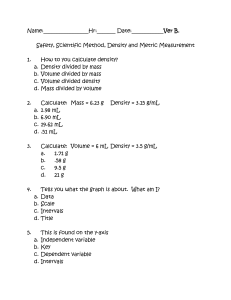 Metric Measurements Study Guide or Test 