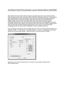Verifikasi Hasil Penulangan Lentur Balok Beton SAP2000