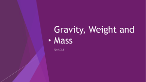 Gravity, Weight and Mass
