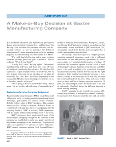 A Make-or-Buy Decision at Baxter Manufacturing Company