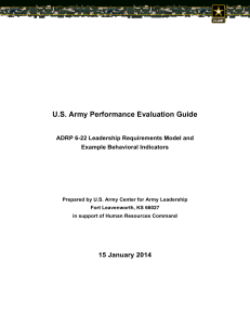 US Army Performance Evaluation Guide 15 JAN 14