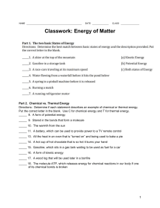 9 15 classwork energy and matter