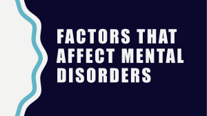 Factors that affect mental disorders
