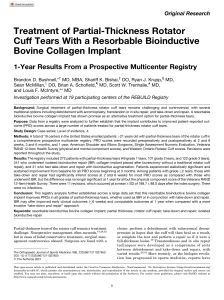 Rotator Cuff Tear Treatment with Collagen Implant: 1-Year Results