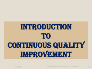 Continuous Quality Improvement in Hospitals