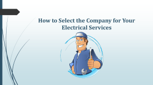 How to Select the Company for Your Electrical Services