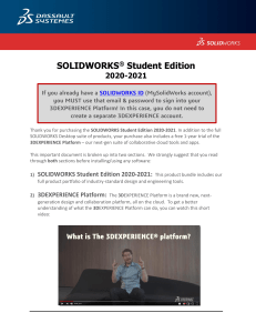 SOLIDWORKS Education Student Edition Instructions 2020-2021 v3