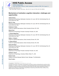 Mechanisms of motivation–cognition interaction: challenges and opportunities