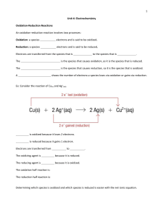 Chemistry 3202 Unit 4 Notes