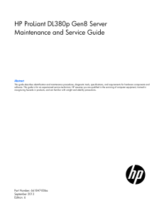 HPE c03254241 HP ProLiant DL380p Gen8 Server Maintenance and Service Guide