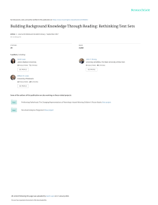 Building Background Knowledge Through Reading: Text Sets