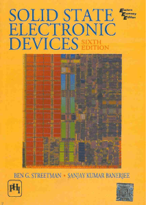 Solid State Electronic Devices 6th ed. Prentice-Hall by B.G. Streetman, S. Banerjee