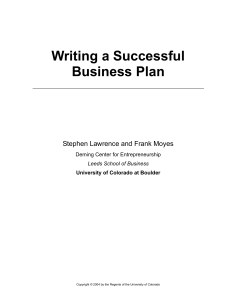 Writing a Successful Business Plan 2004v4