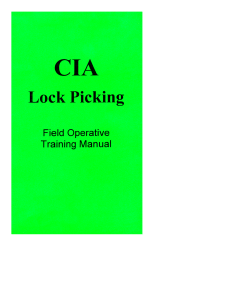 CIA Lock Picking (Field Operative Training Manual)