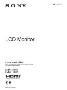 Sony LCD Monitor LMD1530MD 2110MD Instruction for Use