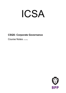 ICSA CSQS corporate governance course notes 1H 2019