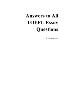 Essay Toefl Success