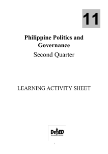 PHILIPPINE POLITICS AND GOVERNANCE Q2 LAS