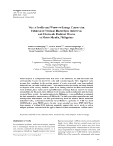 waste profile and waste-to-energy conversion 