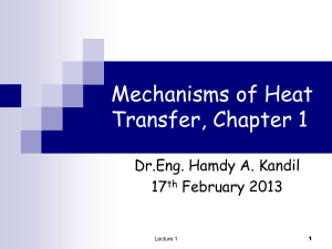 Chapter 1 Heat and Mass Transfer